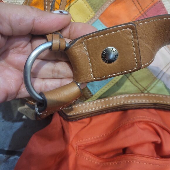 FOSSIL PATCHWORK LEATHER HANDBAG~RARE - Picture 8 of 9